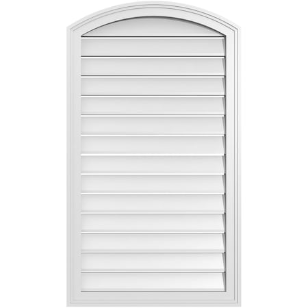 Ekena Millwork Arch Top Surface Mount PVC Gable Vent: Non-Functional, w/2"W x 1-1/2"P Brickmould Frame, 24"W x 40"H GVPAR24X4002SN